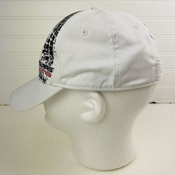 Pure Polaris Racing Compass Grunge White Hat Adjustable Strapback Y2K Streetwear - Picture 3 of 9